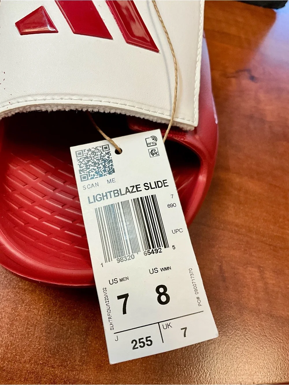 Unisex Adidas Crimson Indiana Hoosiers Lightweight Slide Sandals, Women’s Size 8
